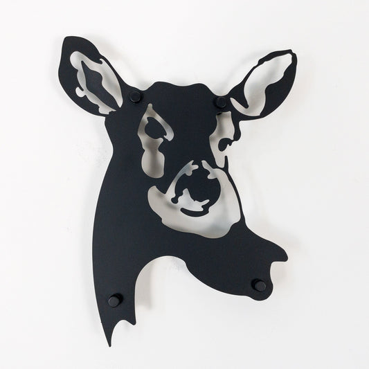 A metal wall decor White-Tailed Deer metal head